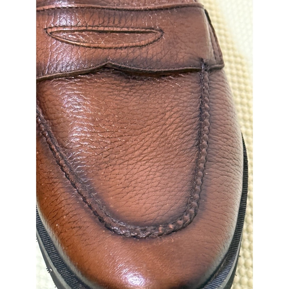 alan payne Cole Penny Brown Leather Loafer Size 10.5 Antique Honey Casual Comfy - Picture 3 of 6
